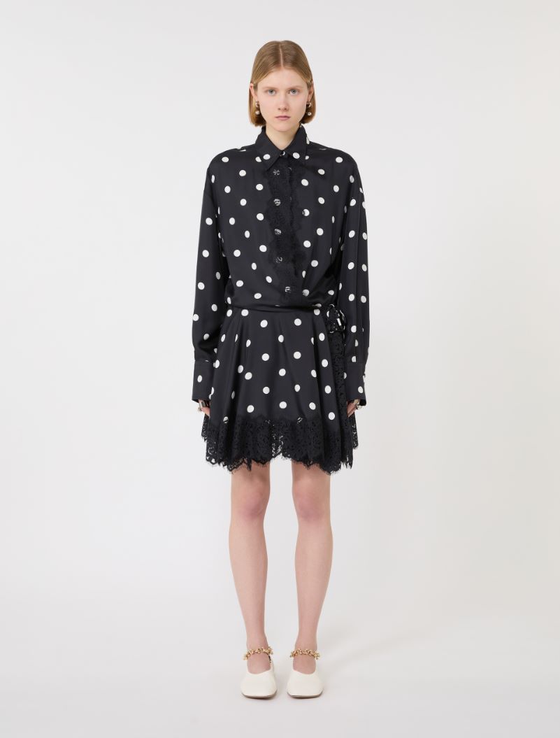 Lace-detail short dress - BLACK - Sportmax - 2