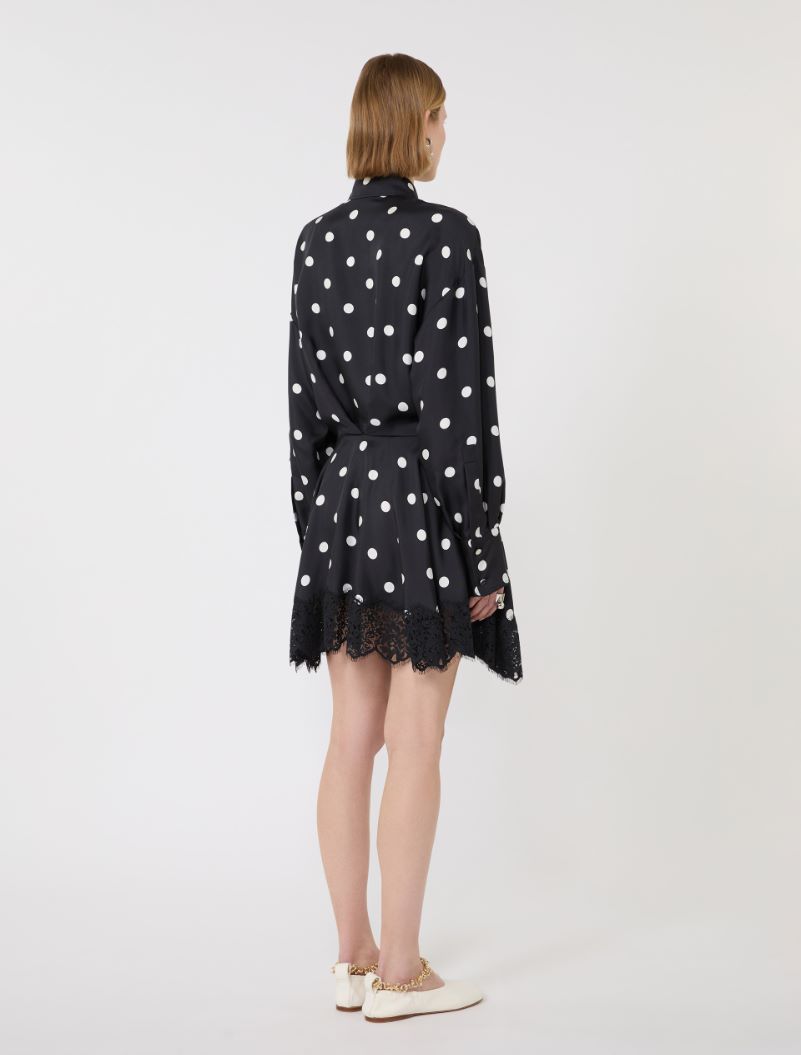 Lace-detail short dress - BLACK - Sportmax - 3