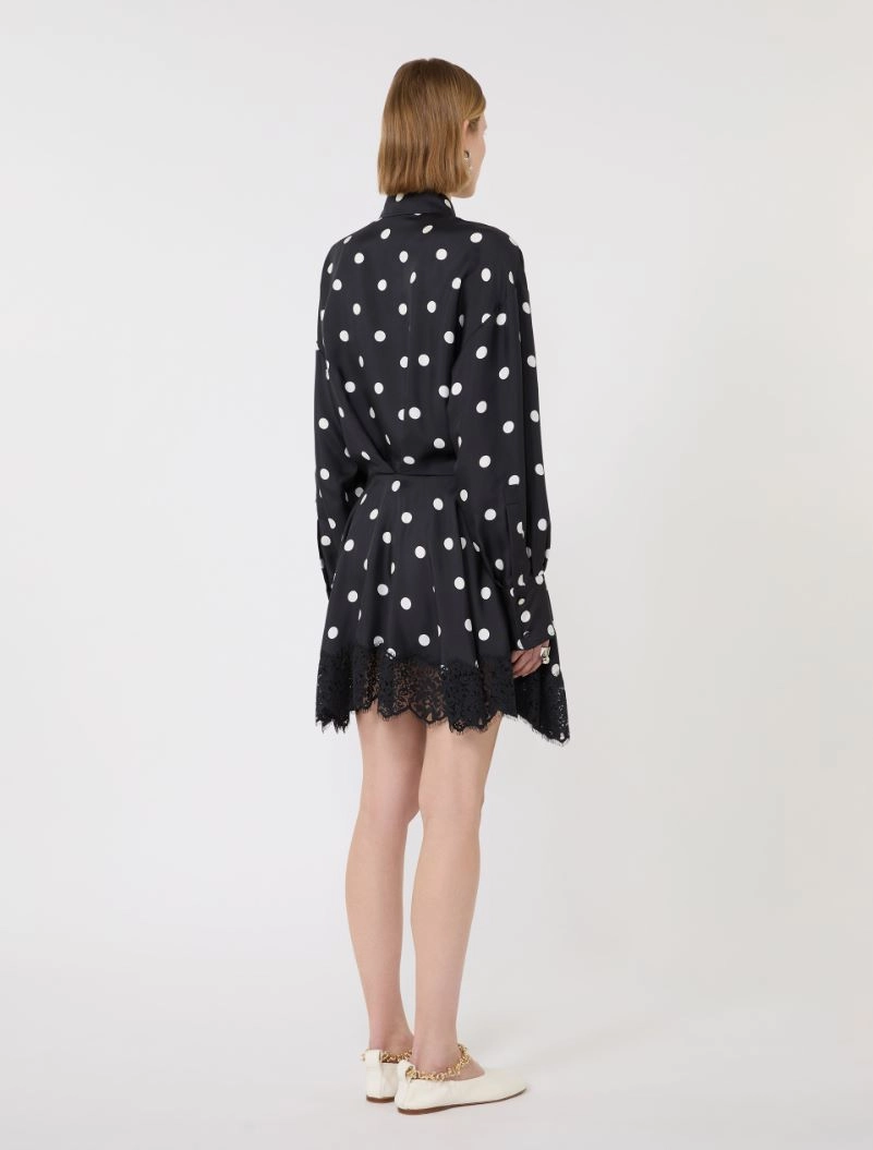 Lace-detail short dress - BLACK - Sportmax - 3