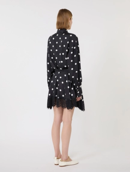Abito corto con pizzo - NERO - Sportmax - 3