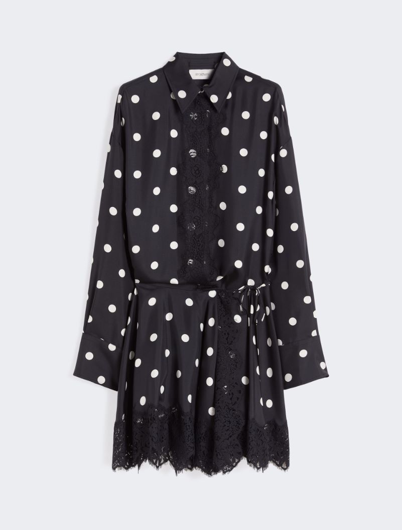 Lace-detail short dress - BLACK - Sportmax - 5