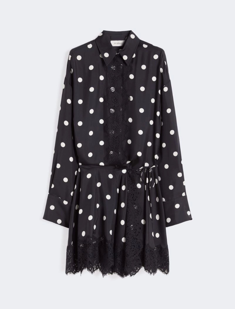 Lace-detail short dress - BLACK - Sportmax - 5