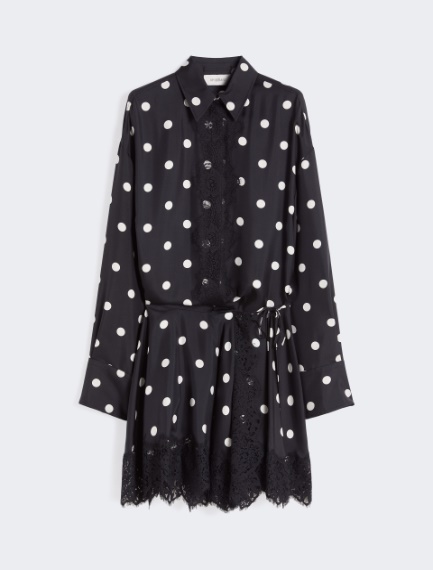 Lace-detail short dress - BLACK - Sportmax - 5