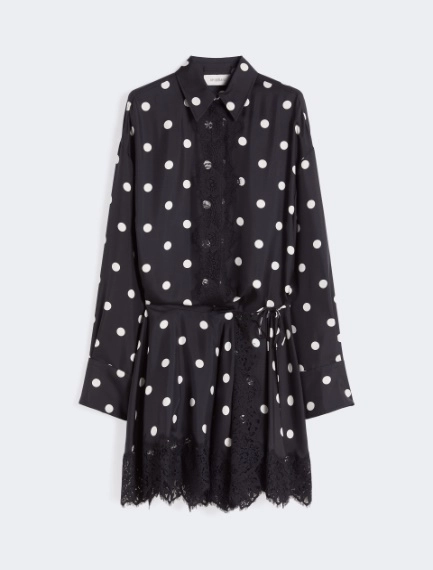 Lace-detail short dress - BLACK - Sportmax - 5