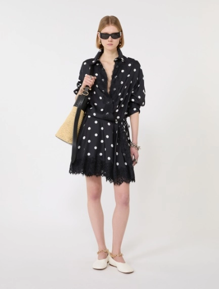 Abito corto con pizzo - NERO - Sportmax - 1