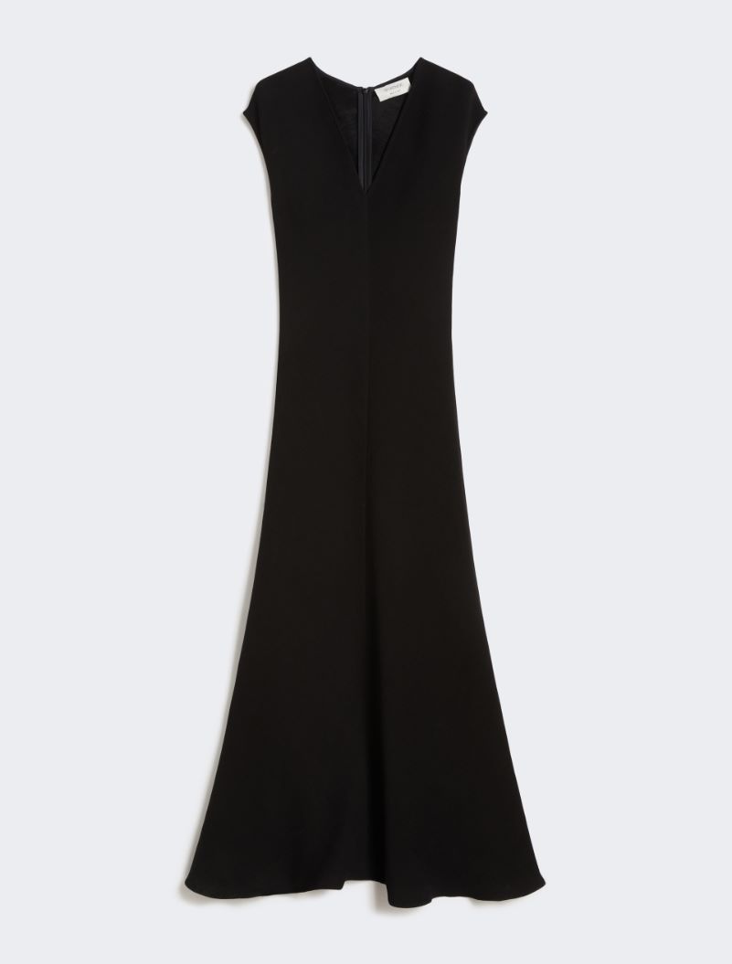 Long dress with V-neck in canneté - BLACK - Sportmax - 6