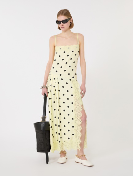Lace-detail long dress - LEMON - Sportmax