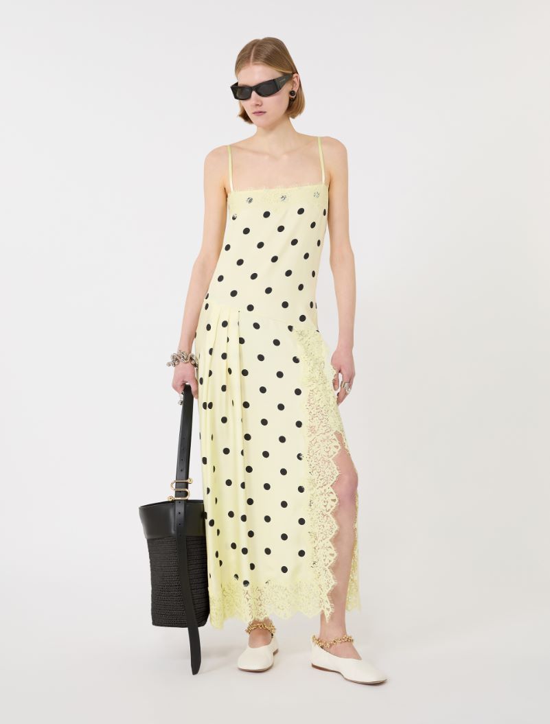 Lace-detail long dress - LEMON - Sportmax