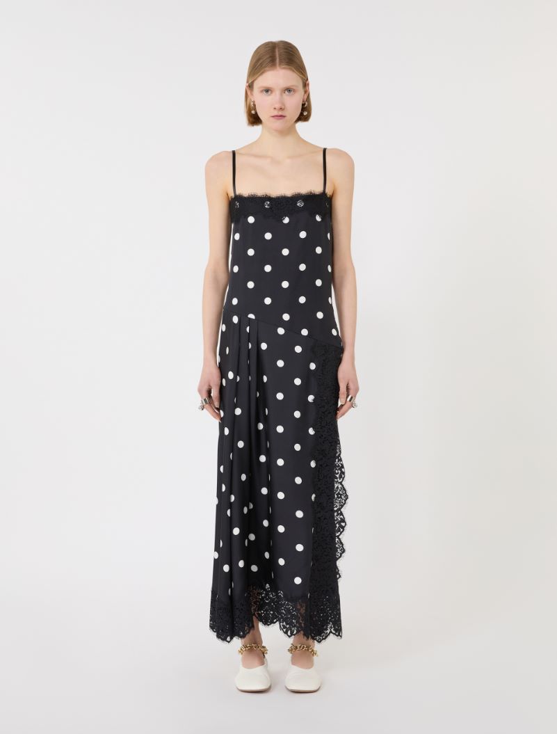 Lace-detail long dress - BLACK - Sportmax - 2