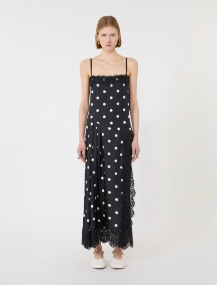 Lace-detail long dress - BLACK - Sportmax - 2