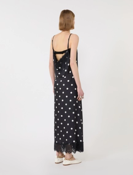 Lace-detail long dress - BLACK - Sportmax - 3