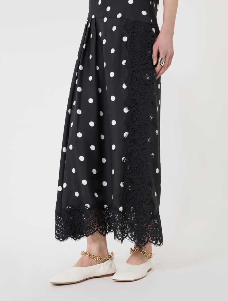 Lace-detail long dress - BLACK - Sportmax - 4