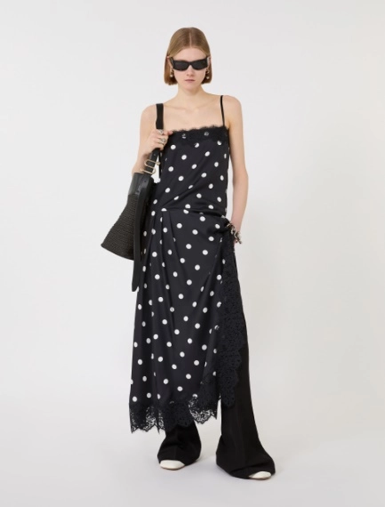 Abito lungo con pizzo - NERO - Sportmax