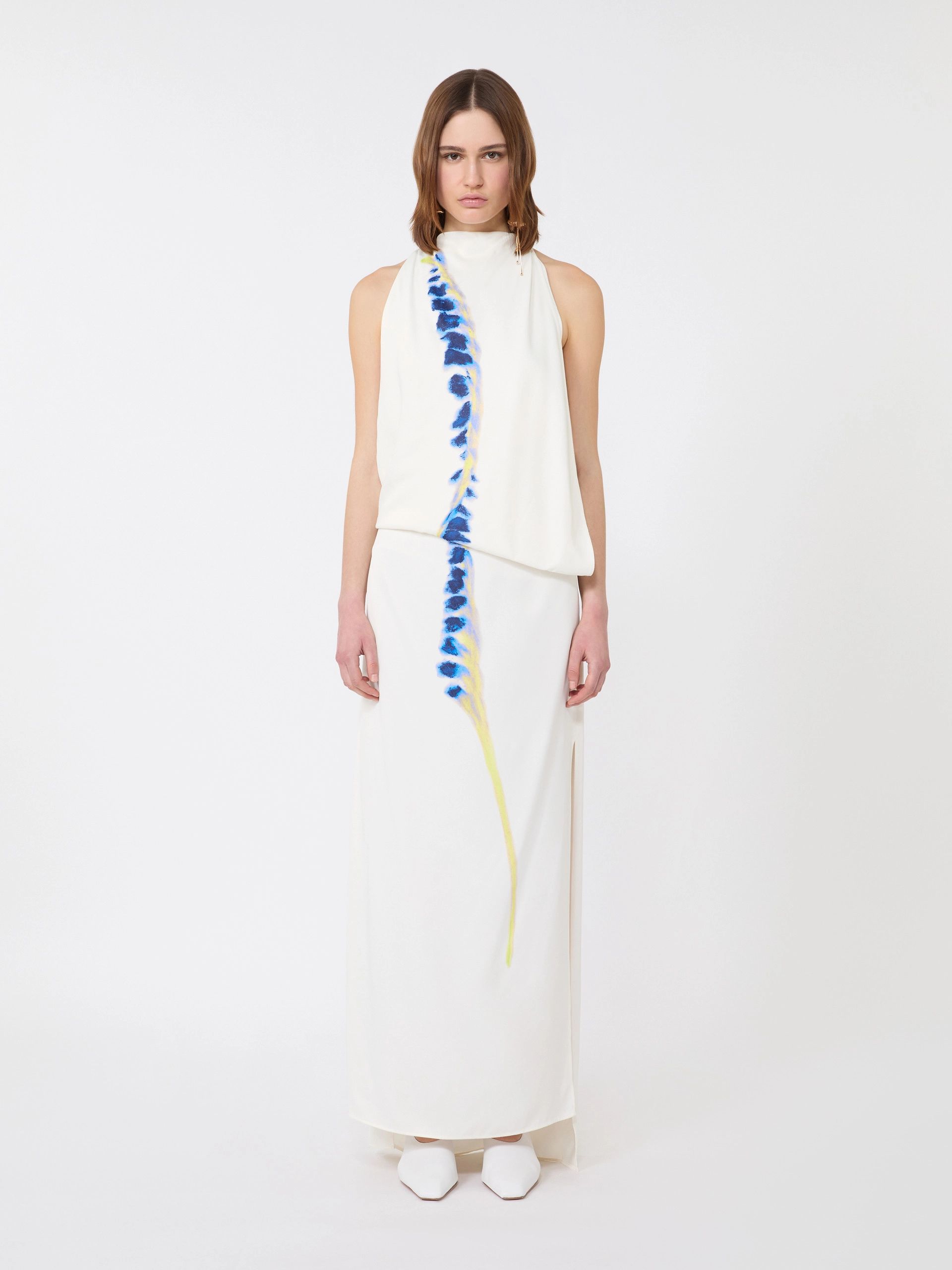 Long viscose dress - WHITE - Sportmax - 2