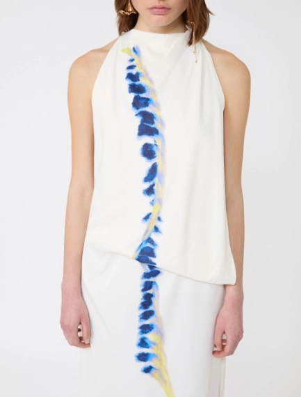 Long viscose dress - WHITE - Sportmax - 4