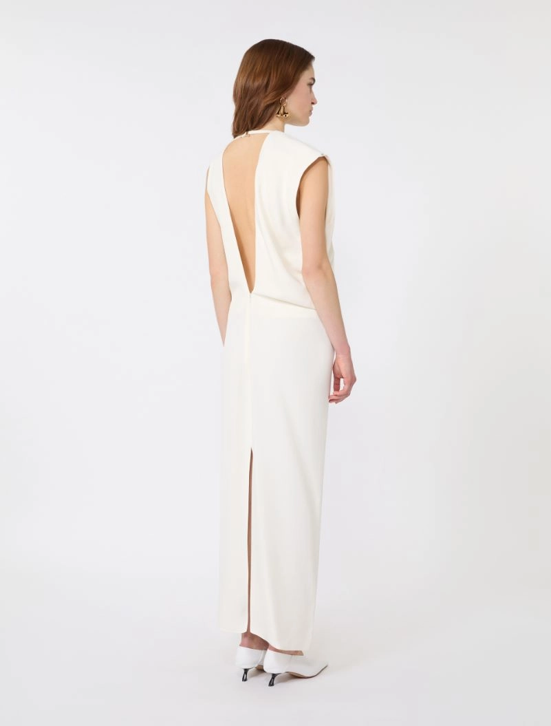 Asymmetrical viscose dress - ECRU - Sportmax - 3