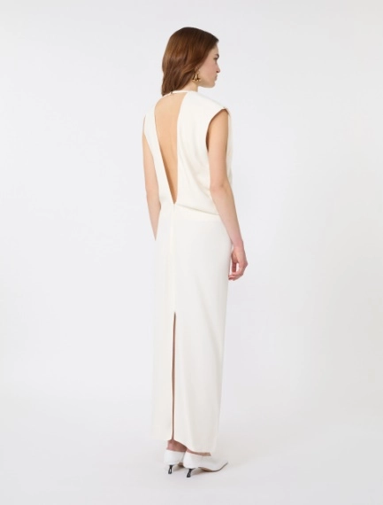 Asymmetrical viscose dress - ECRU - Sportmax - 3