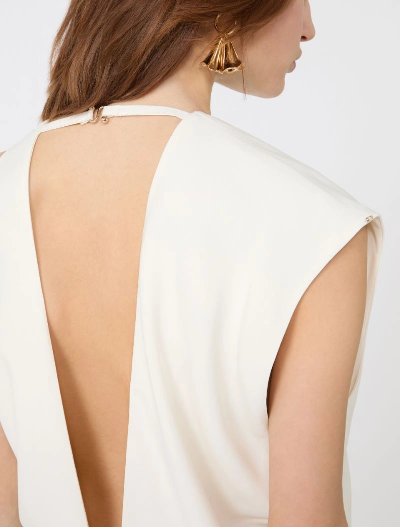 Asymmetrical viscose dress - ECRU - Sportmax - 4