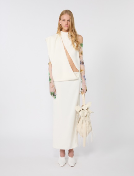 Asymmetrical viscose dress - ECRU - Sportmax