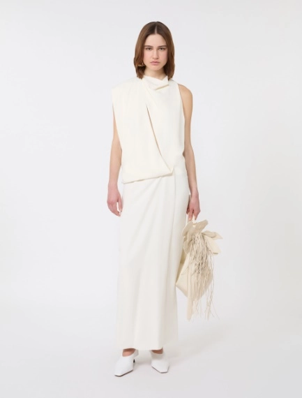 Abito asimmetrico in viscosa - ECRU - Sportmax