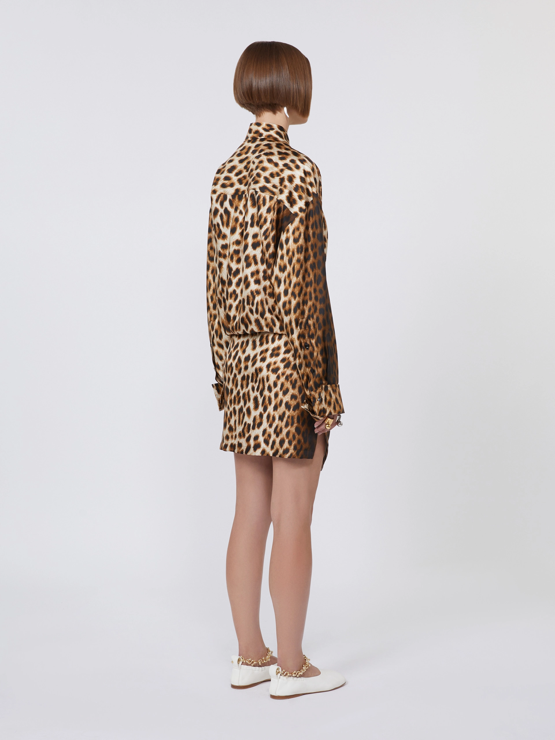 Silk twill criss-cross shirt dress - CAMEL - Sportmax - 3