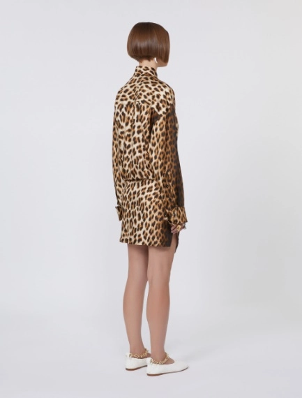 Silk twill criss-cross shirt dress - CAMEL - Sportmax - 3