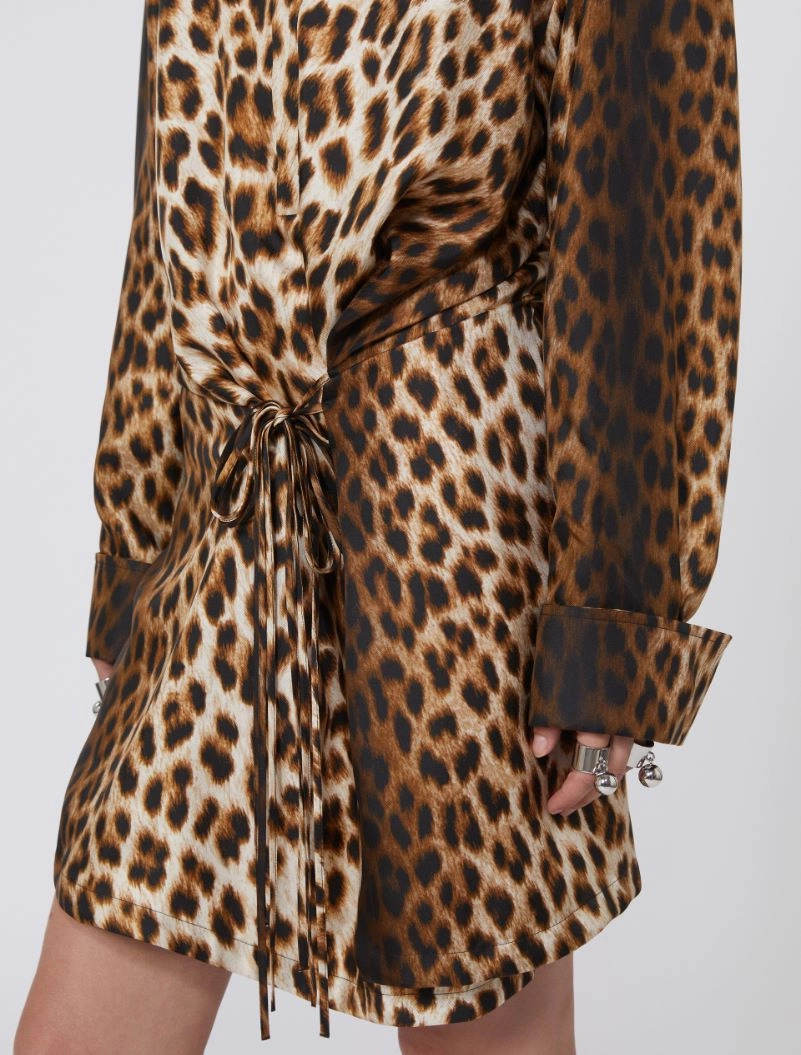 Silk twill criss-cross shirt dress - CAMEL - Sportmax - 4