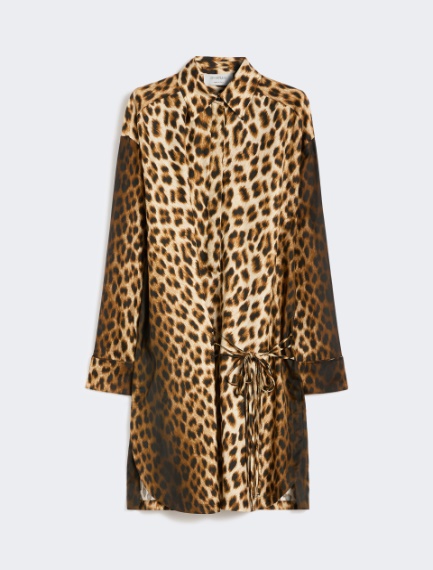 Silk twill criss-cross shirt dress - CAMEL - Sportmax