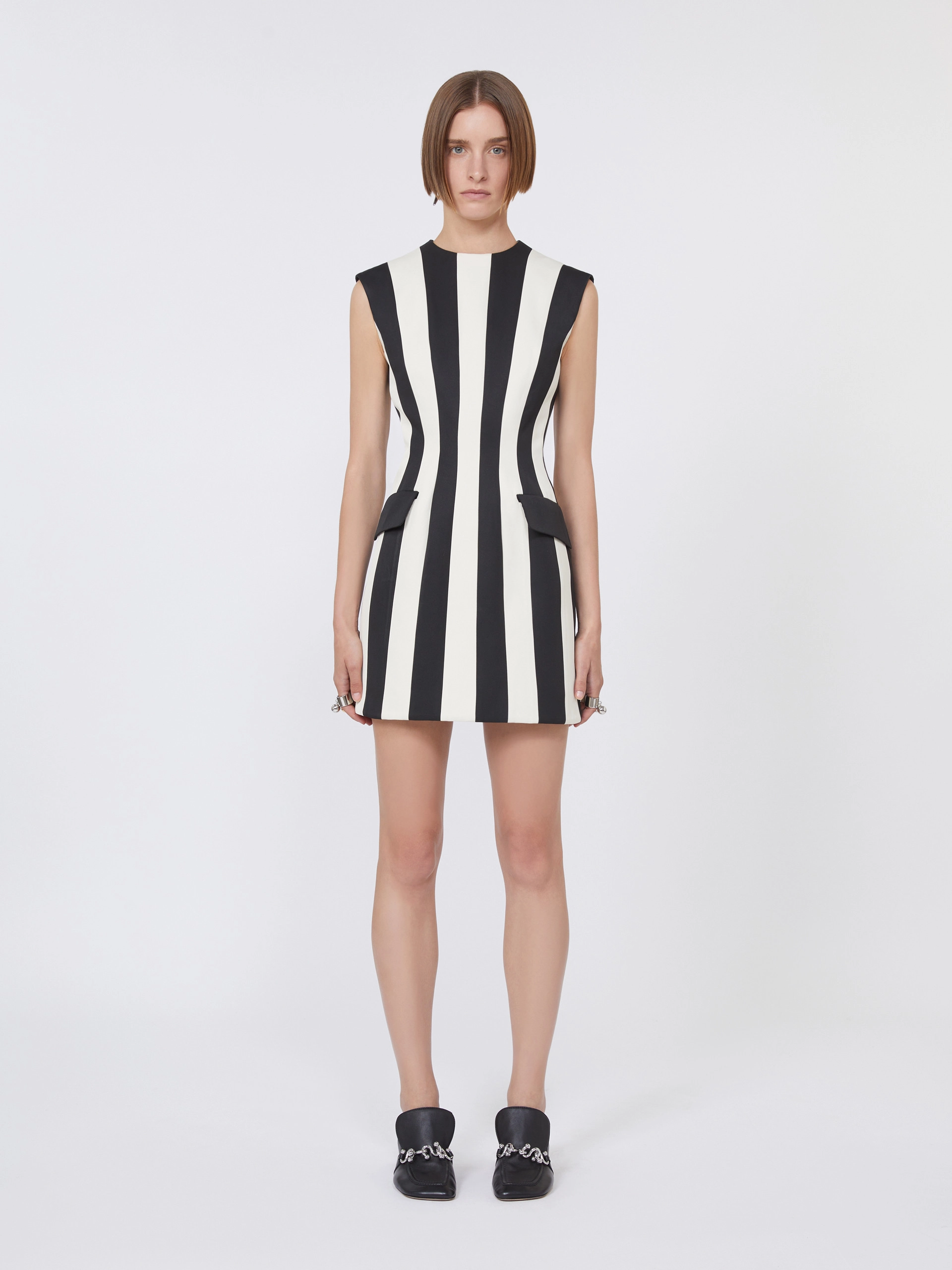 Hourglass-silhouette twill dress - BLACK - Sportmax - 2