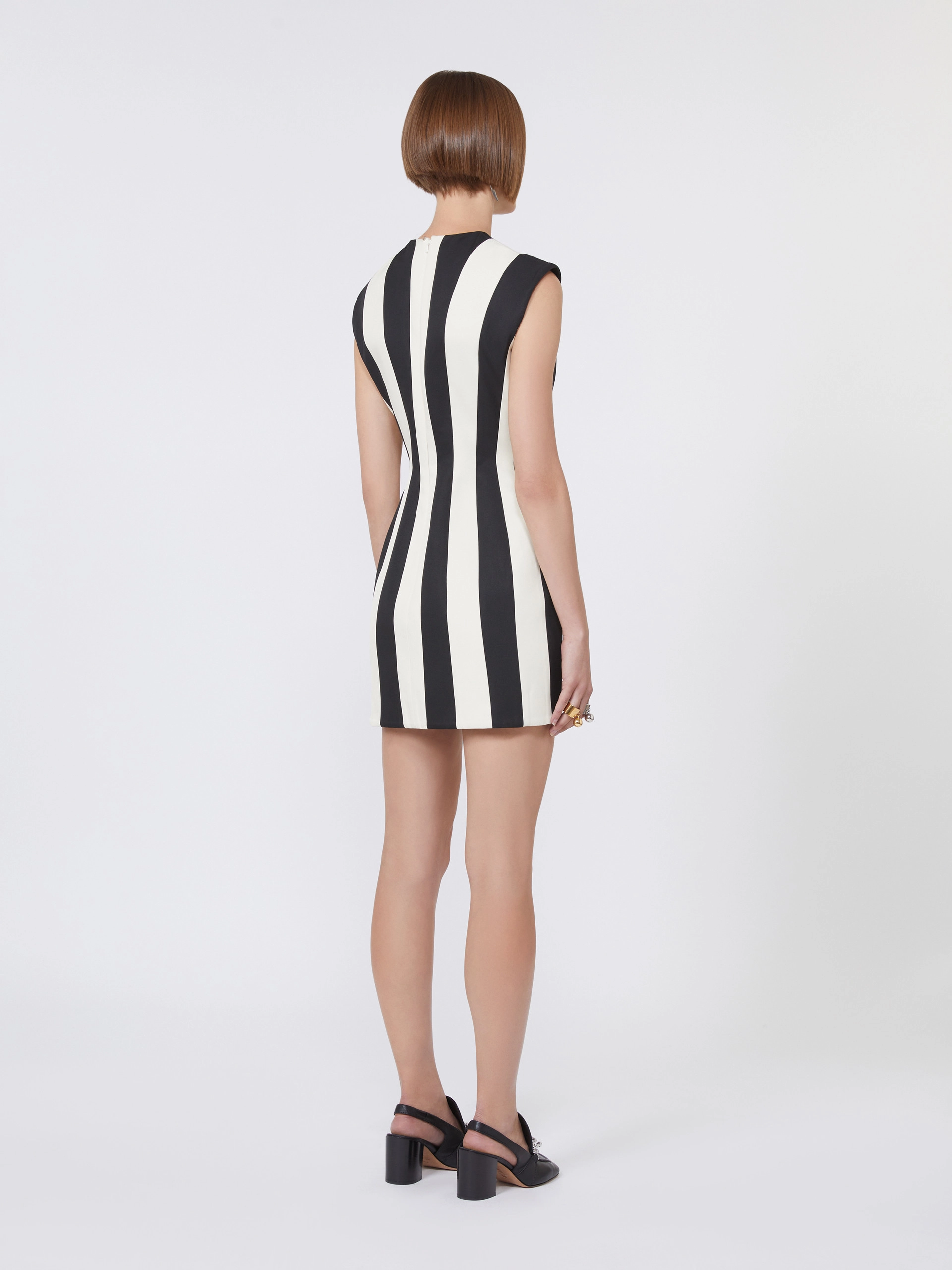 Hourglass-silhouette twill dress - BLACK - Sportmax - 3