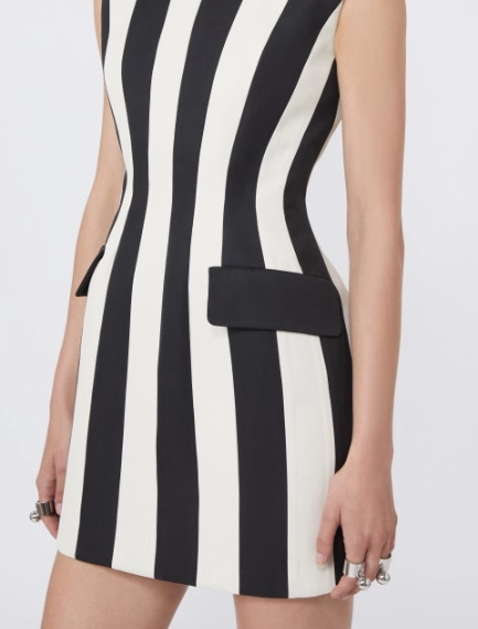 Hourglass-silhouette twill dress - BLACK - Sportmax - 4