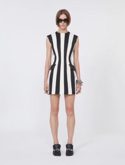 Abito con linea a clessidra in twill - NERO - Sportmax