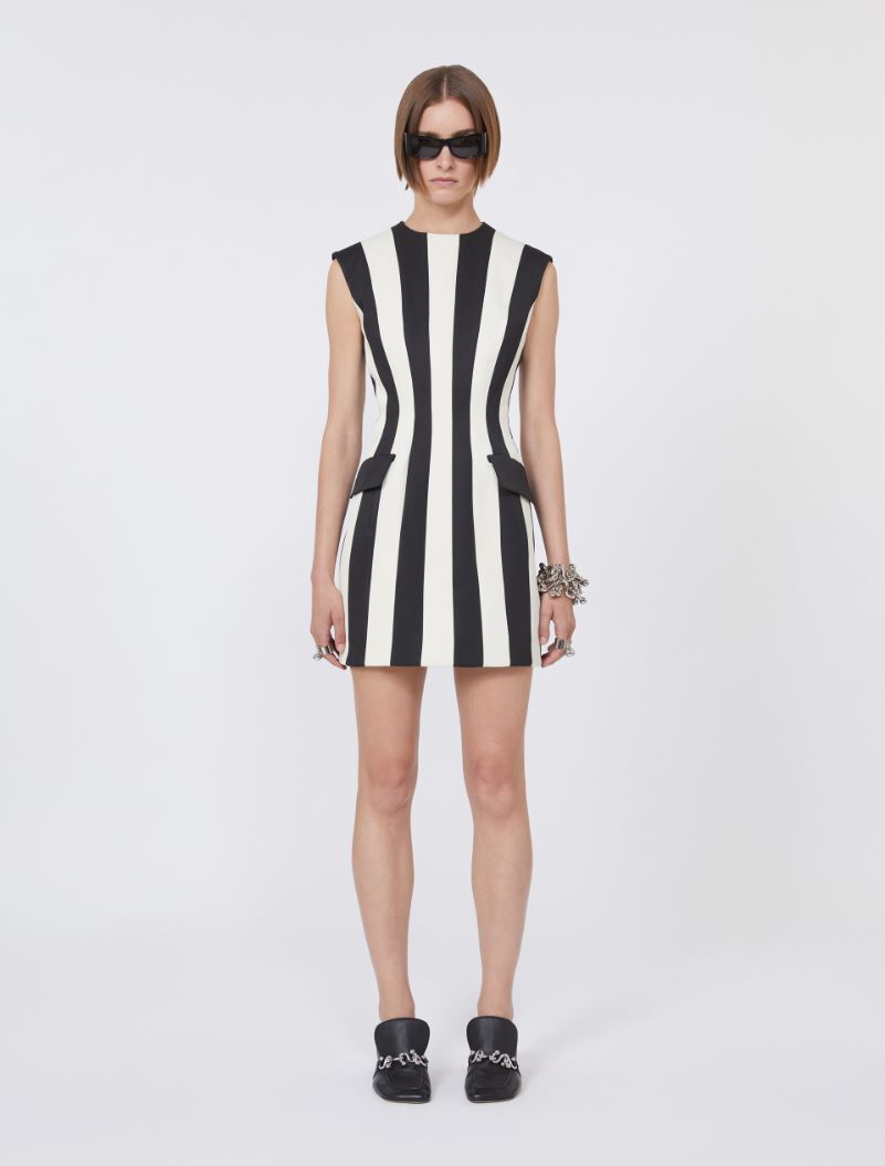 Hourglass-silhouette twill dress - BLACK - Sportmax