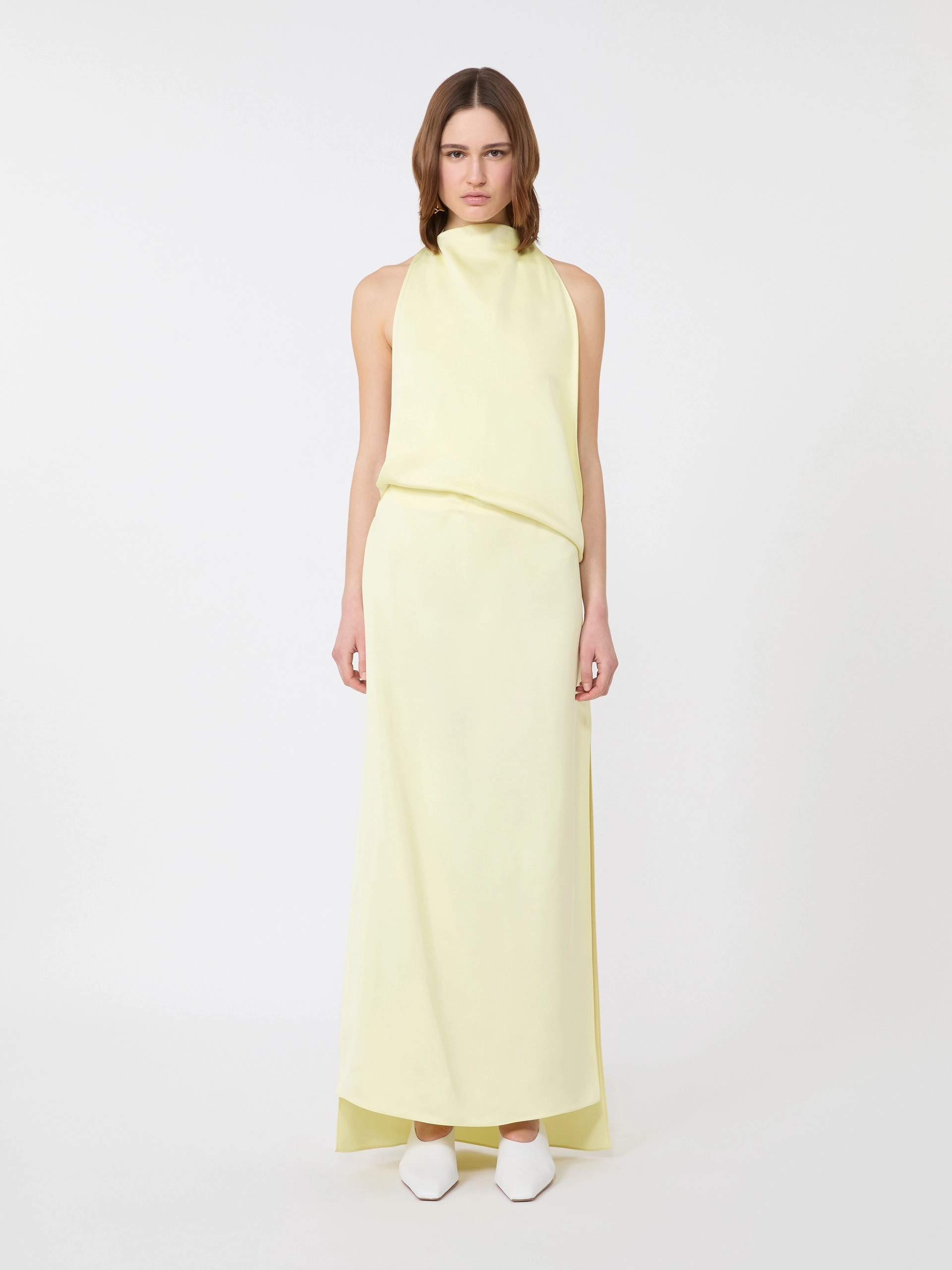 Viscose satin draped dress - LIGHT YELLOW - Sportmax - 2