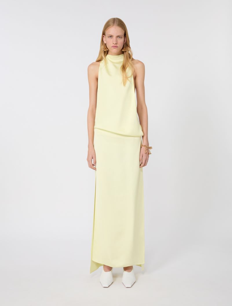 Viscose satin draped dress - LIGHT YELLOW - Sportmax - 2