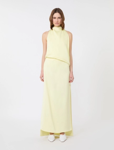Viscose satin draped dress - LIGHT YELLOW - Sportmax - 2