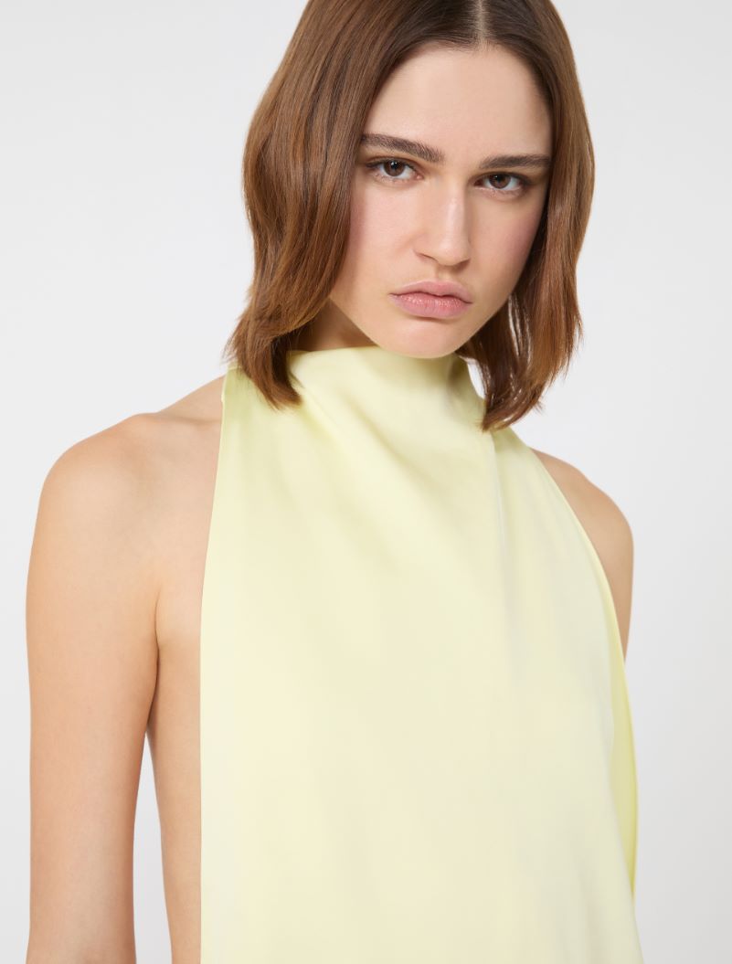 Viscose satin draped dress - LIGHT YELLOW - Sportmax - 4
