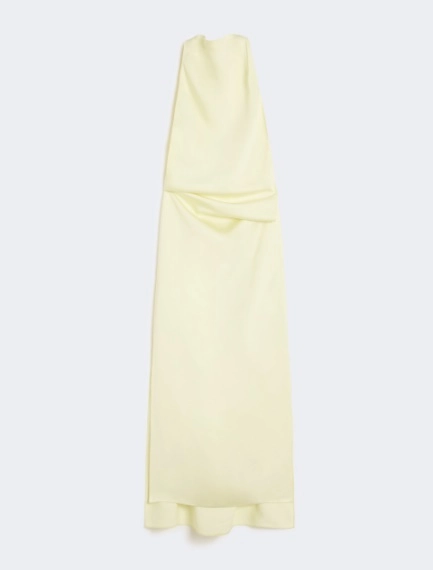 Abito drappeggiato in raso di viscosa - GIALLO CHIARO - Sportmax