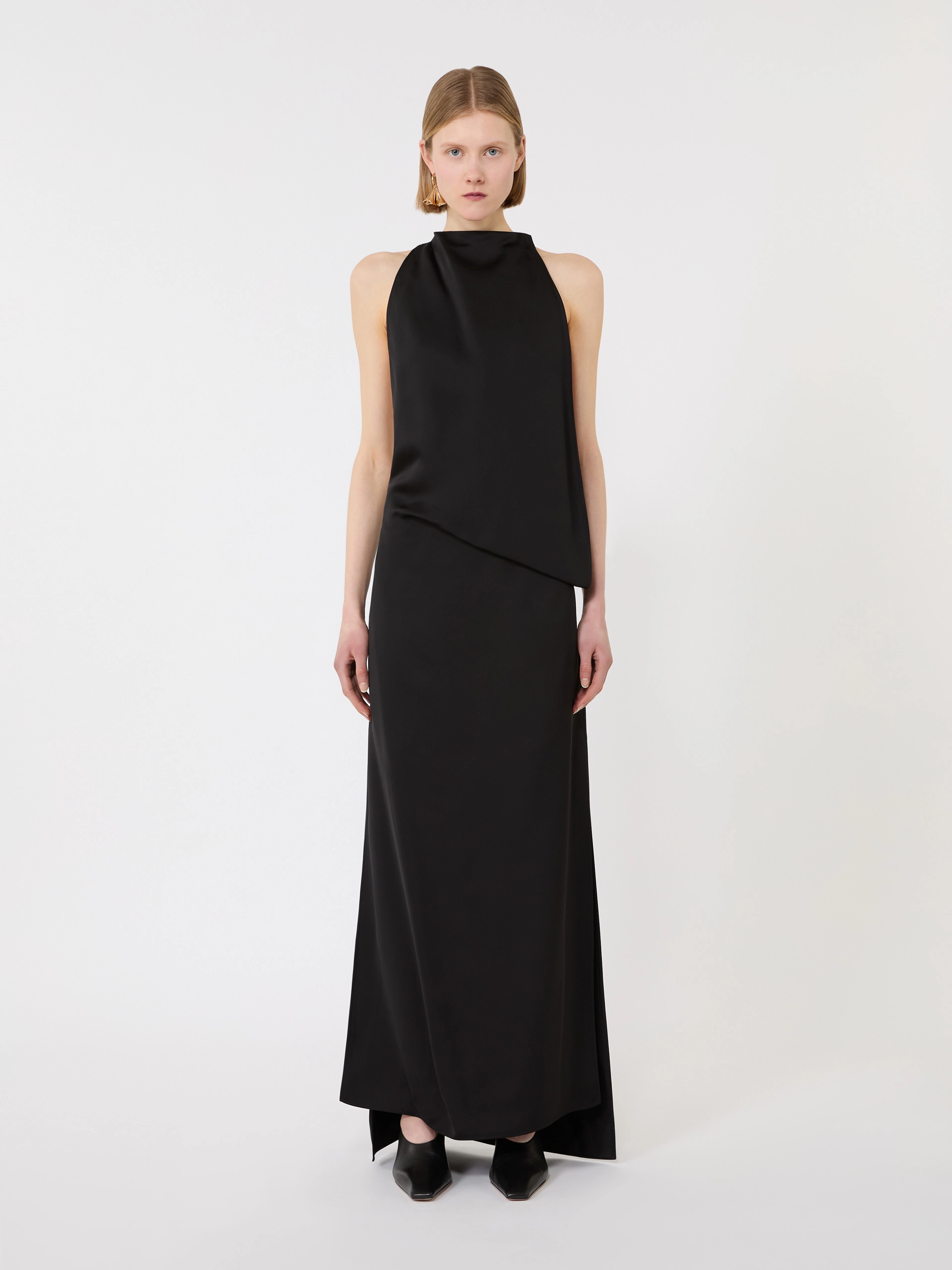 Viscose satin draped dress - BLACK - Sportmax - 2