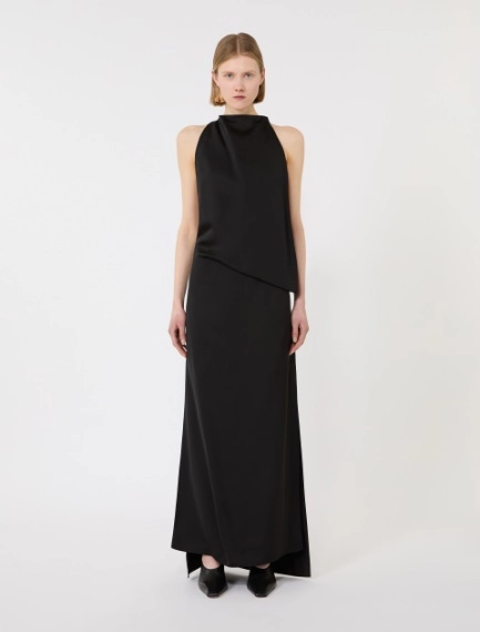 Viscose satin draped dress - BLACK - Sportmax - 2