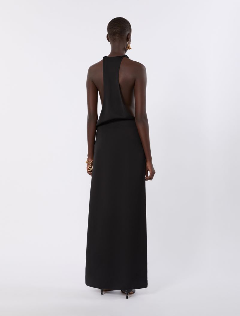 Viscose satin draped dress - BLACK - Sportmax - 3