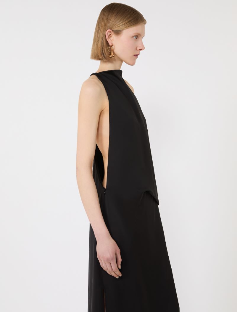 Viscose satin draped dress - BLACK - Sportmax - 4