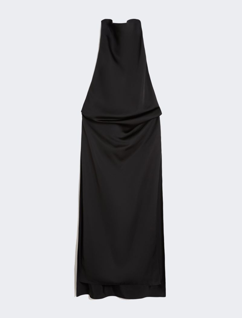 Viscose satin draped dress - BLACK - Sportmax - 6