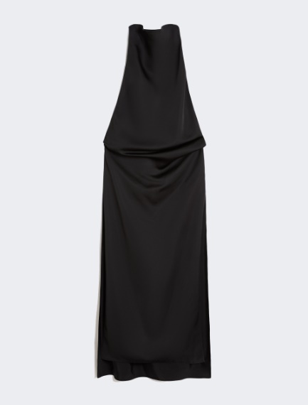 Viscose satin draped dress - BLACK - Sportmax