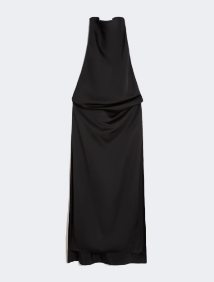 Abito drappeggiato in raso di viscosa - NERO - Sportmax