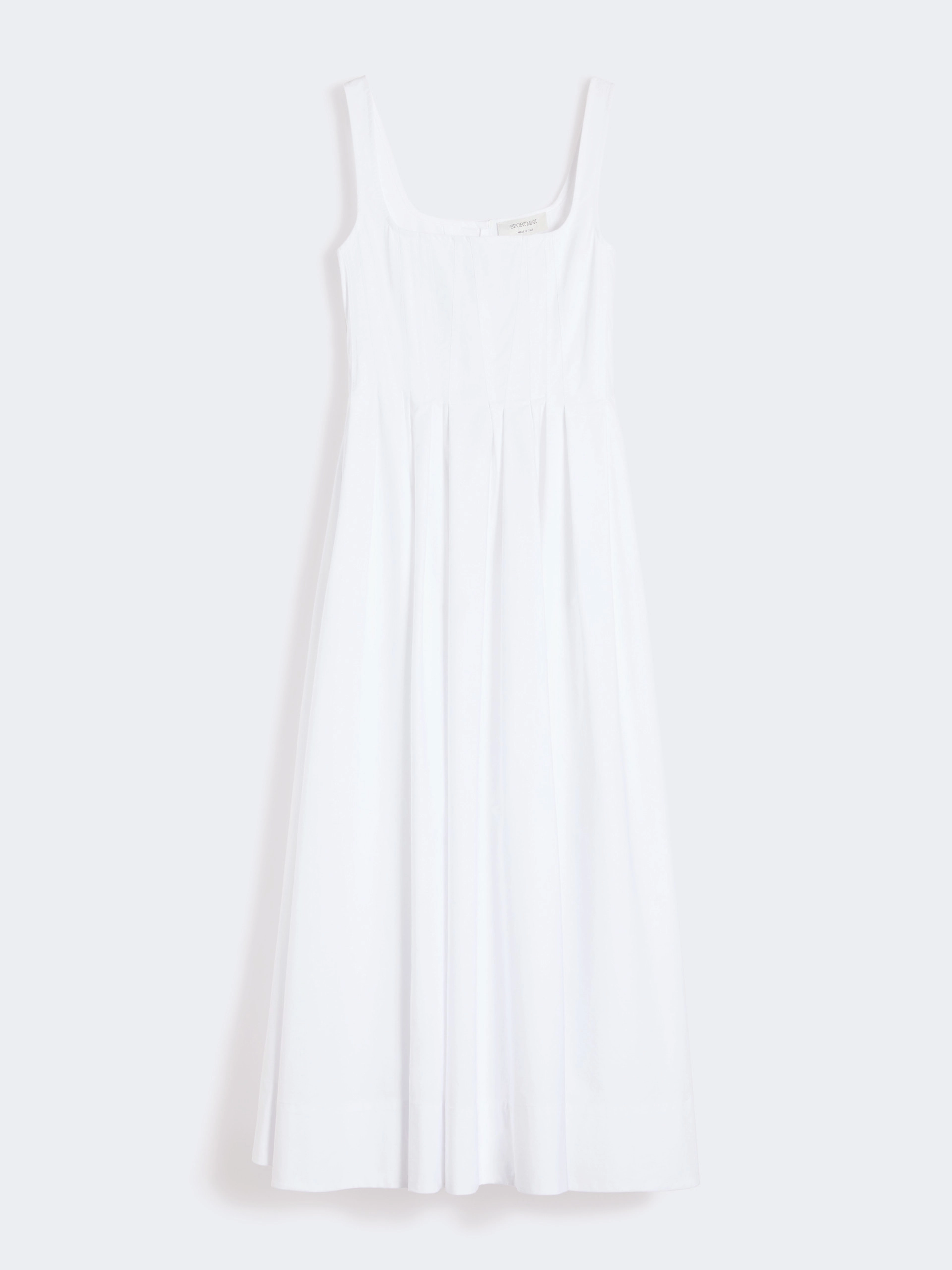 Long sleeveless pure cotton dress - OPTICAL WHITE - Sportmax - 5