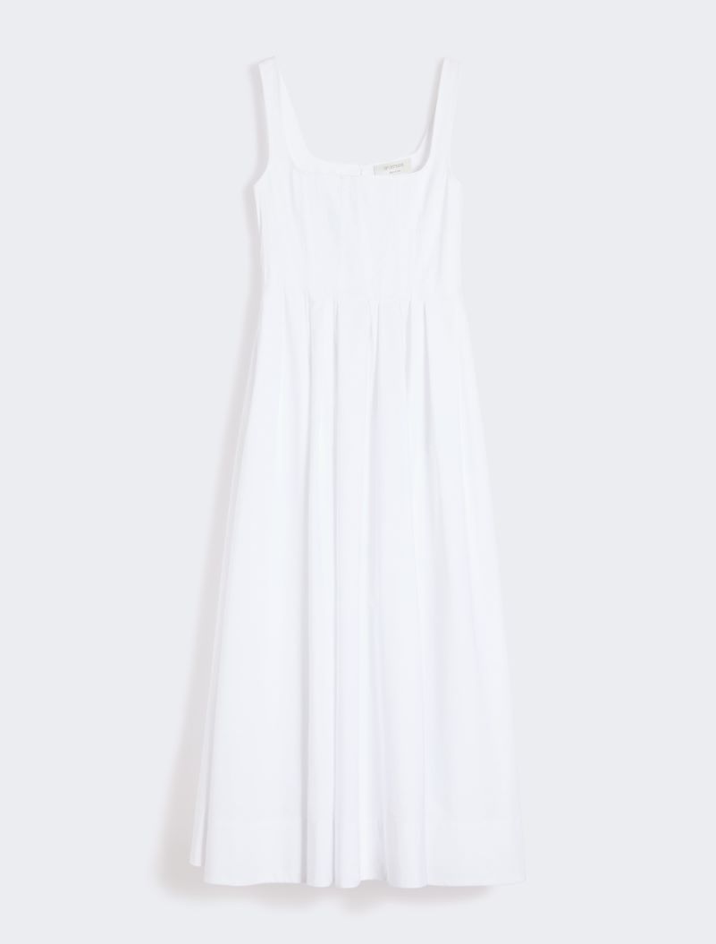 Long sleeveless pure cotton dress - OPTICAL WHITE - Sportmax - 6
