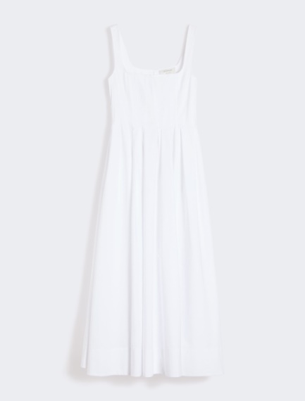 Long sleeveless pure cotton dress - OPTICAL WHITE - Sportmax - 6