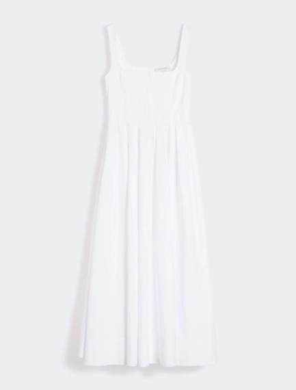 Long sleeveless pure cotton dress - OPTICAL WHITE - Sportmax - 6