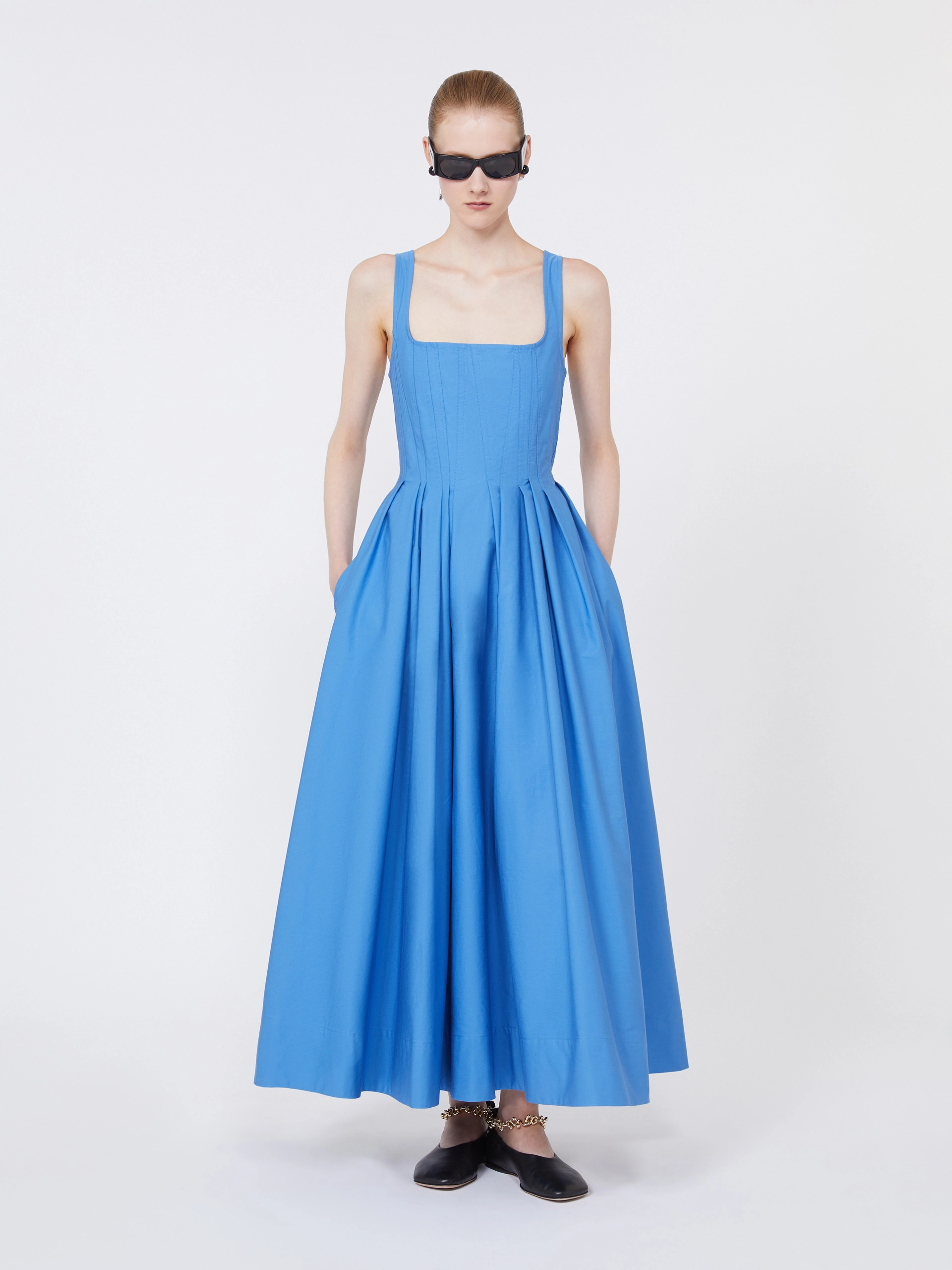 Long sleeveless pure cotton dress - AVIO - Sportmax
